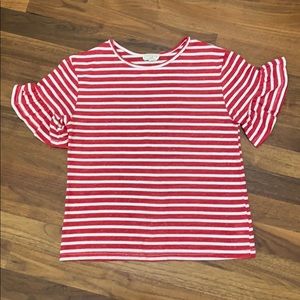 2 for $12-Girls Ruffle Sleeve Top